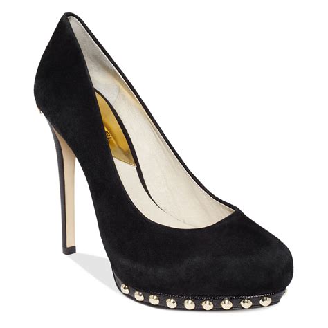 michael kors black shoes heels|Michael Kors black suede pumps.